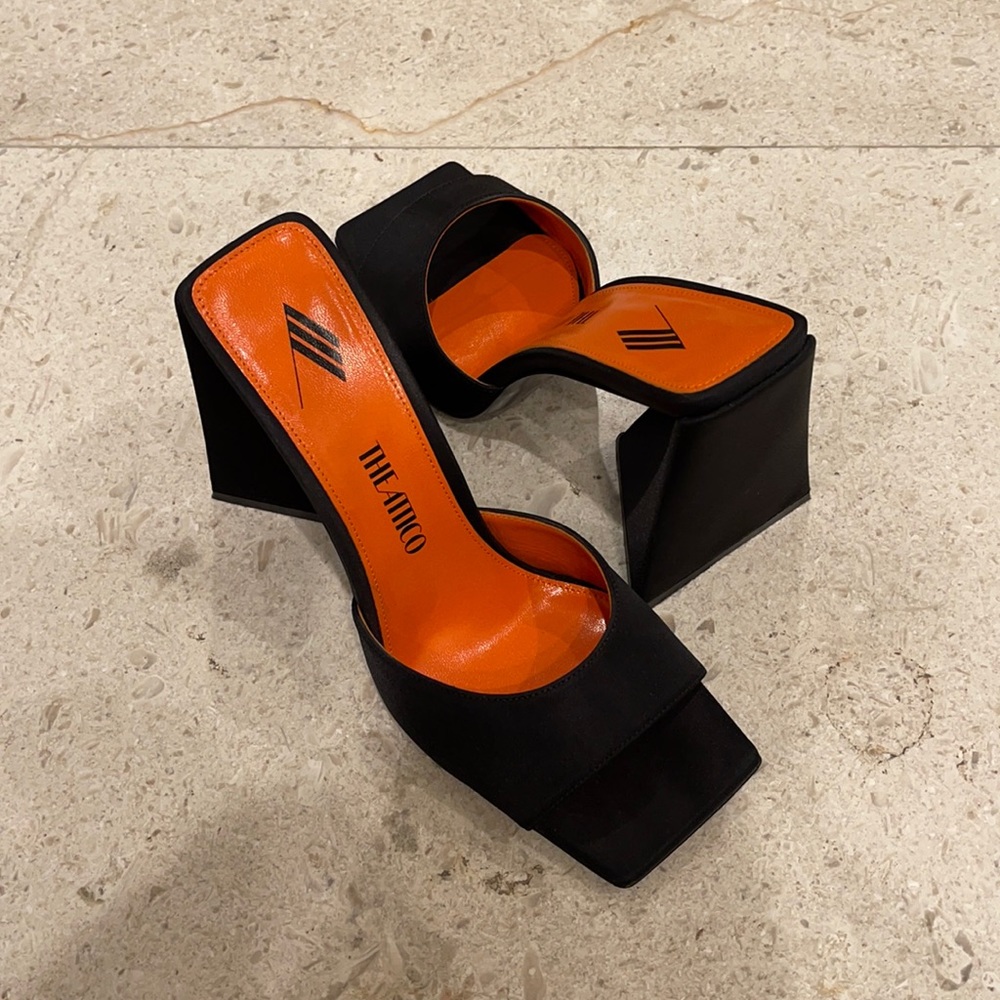 The ATTICO Devon satin mules